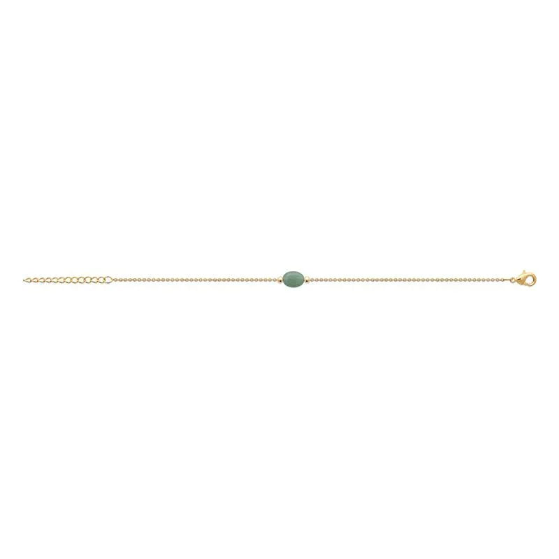 Stein – Grüner Quarzit – Armband – Vergoldet Ansicht 2