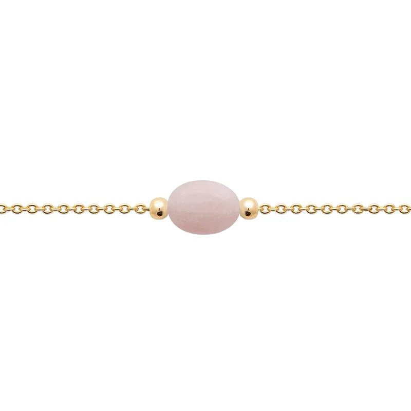 Steen - Rozenkwarts - Armband - Verguld