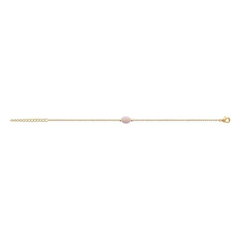 Steen - Rozenkwarts - Armband - Verguld weergave 2