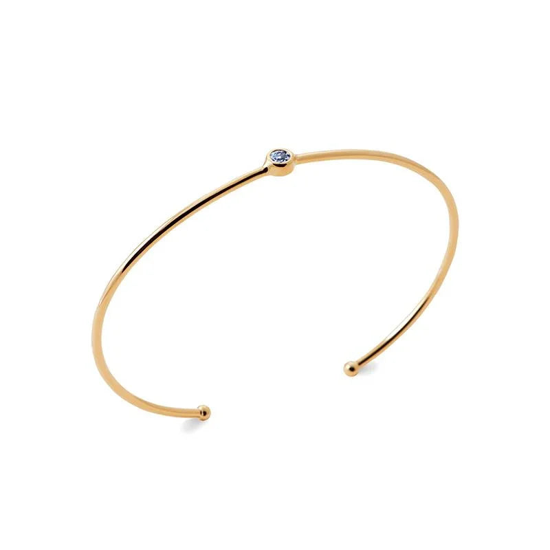 Brazalete - Circonio Azul - Chapado en Oro
