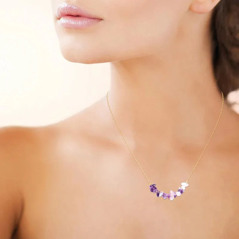 Eclat - Amethyst - Halskette - Vergoldet Ansicht 2