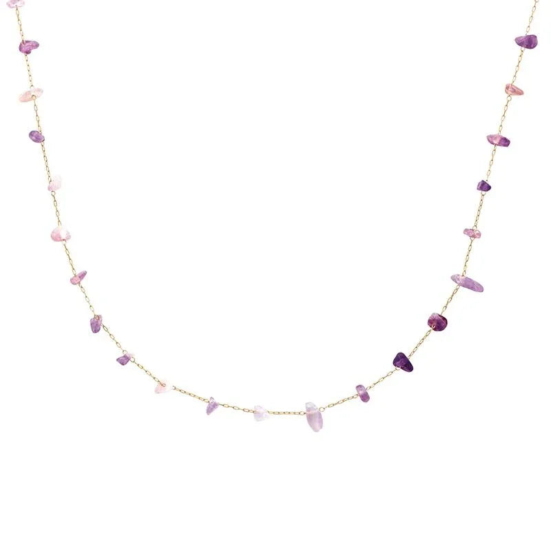 Eclat - Amatista - Collar - Chapado en oro