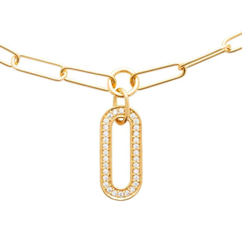 Ovalado - Collar - Chapado en Oro