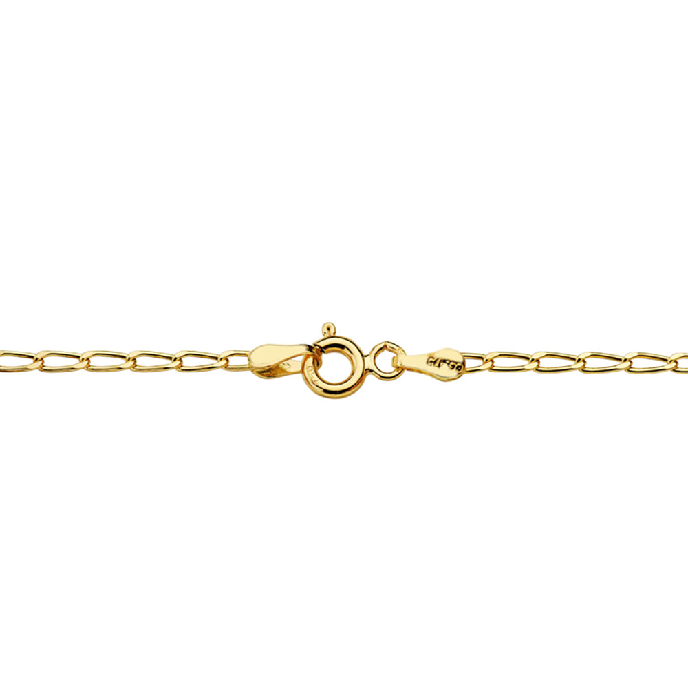 18K Chaîne en Or Jaune Maille Cheval 60 Cm. 2 mm