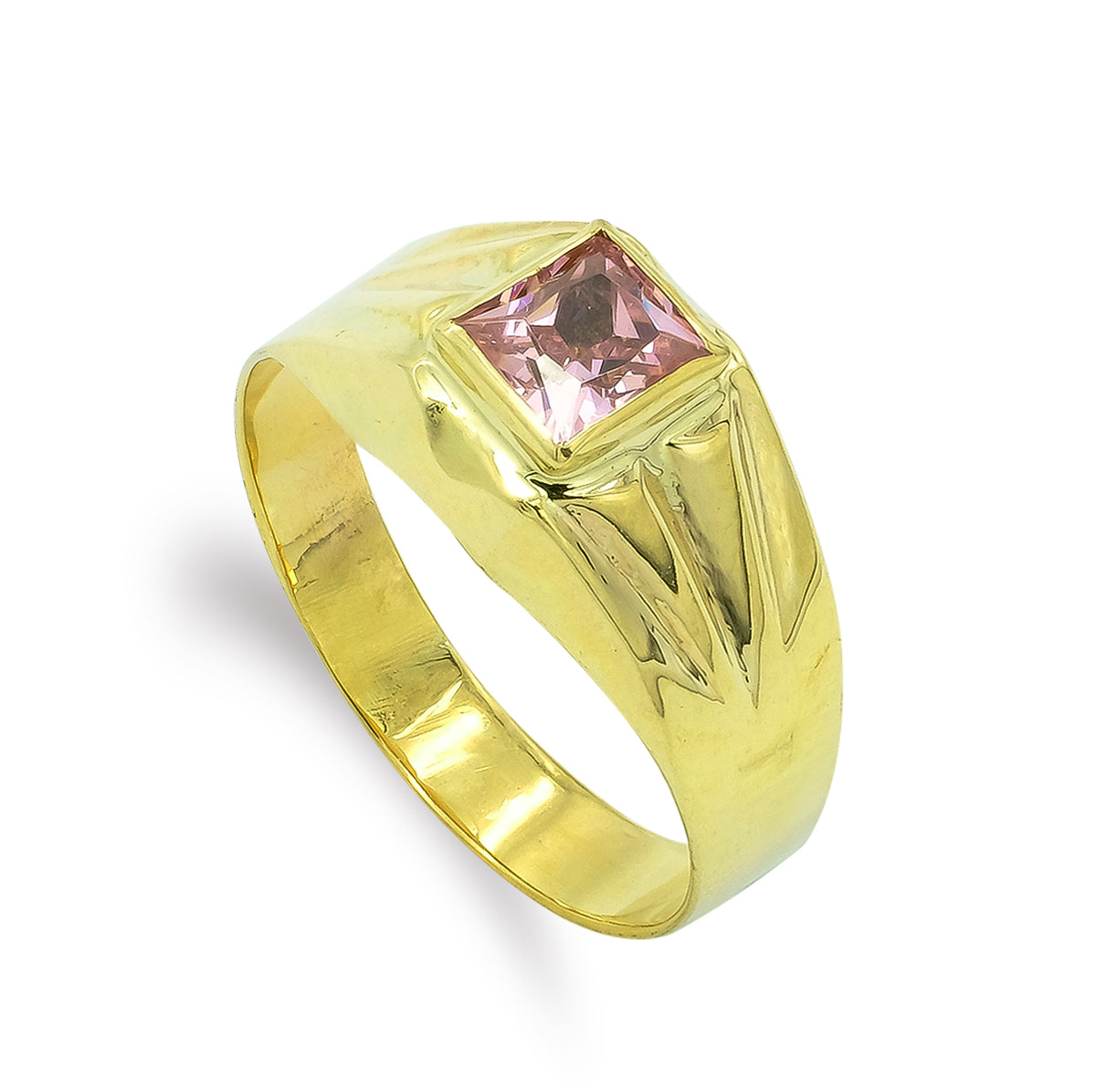 Chevalier en Or Jaune Bébé 9K avec Zircone Rose 4 mm