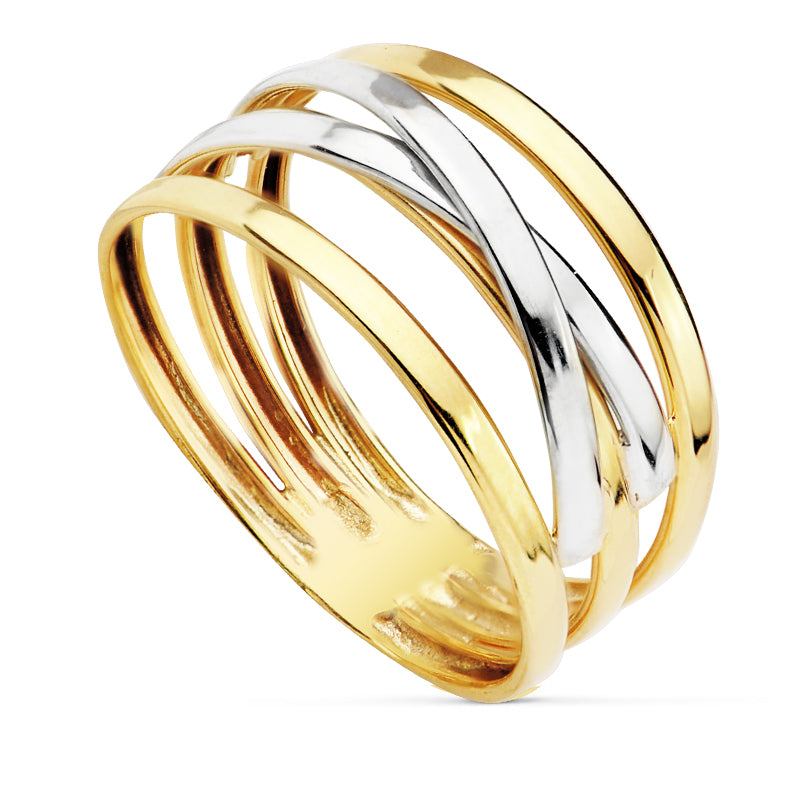 18K tofarvet guldring