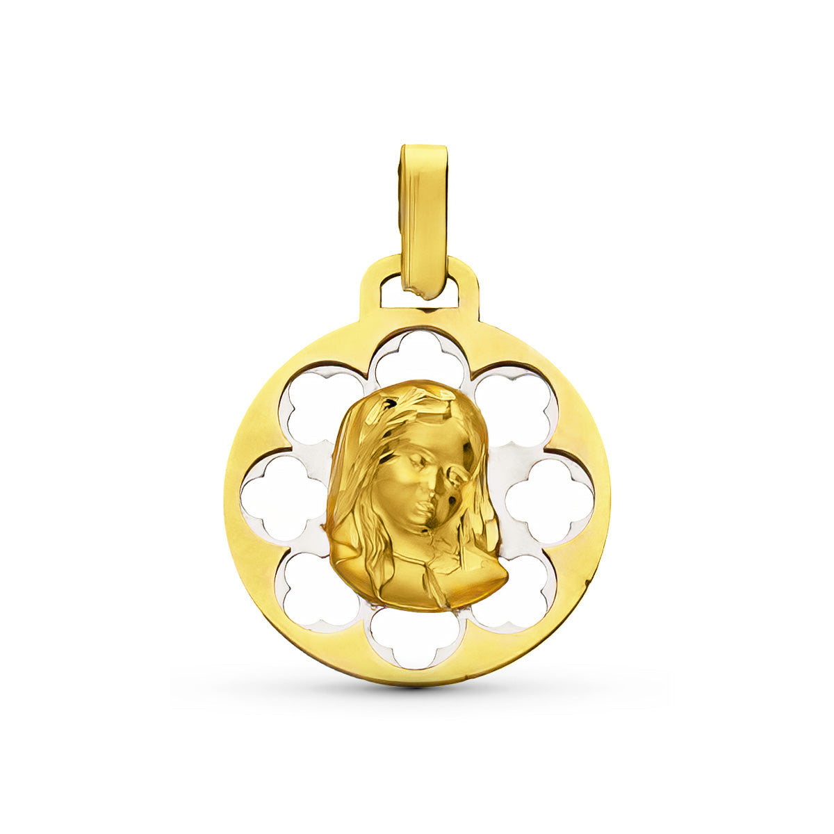 Medalla de Oro Bicolor 9K 21X18 mm