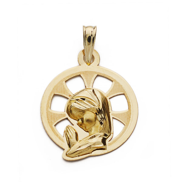 9K guld Jomfrumedalje 18X13MM