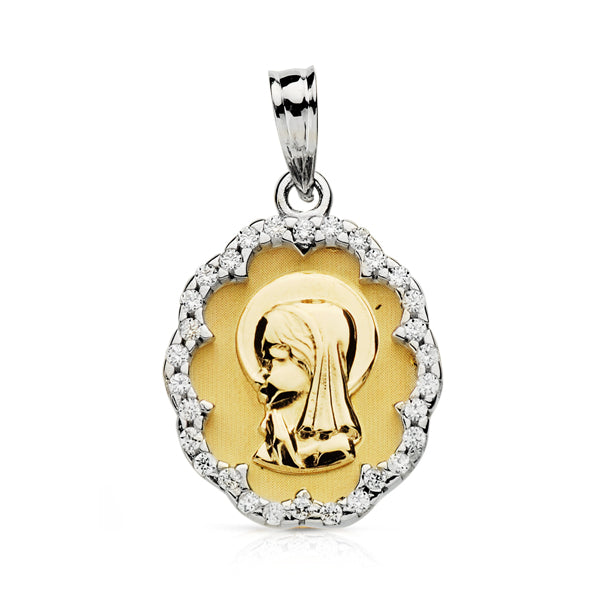 9K Virgin Child Medal 20X14 mm
