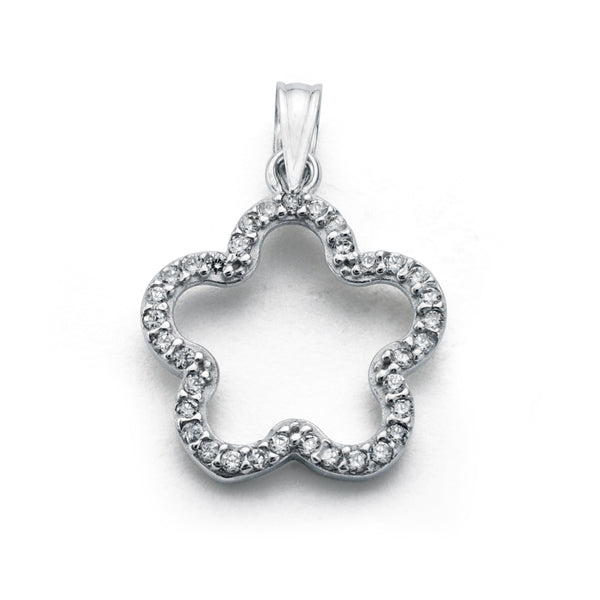 9K Pendentif Zircon en Or 19X16 mm