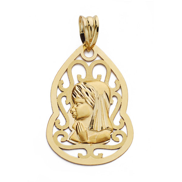 9K Openwork Virgin Child Medal 27X18 mm