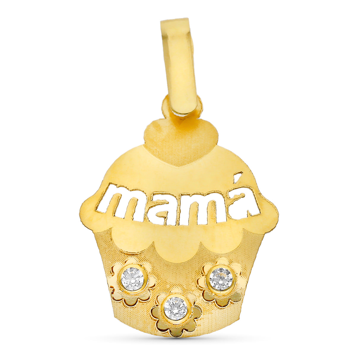 Pendentif Amairllo en Or 9K avec Zircone Mama Magdalena 19 X 15 mm