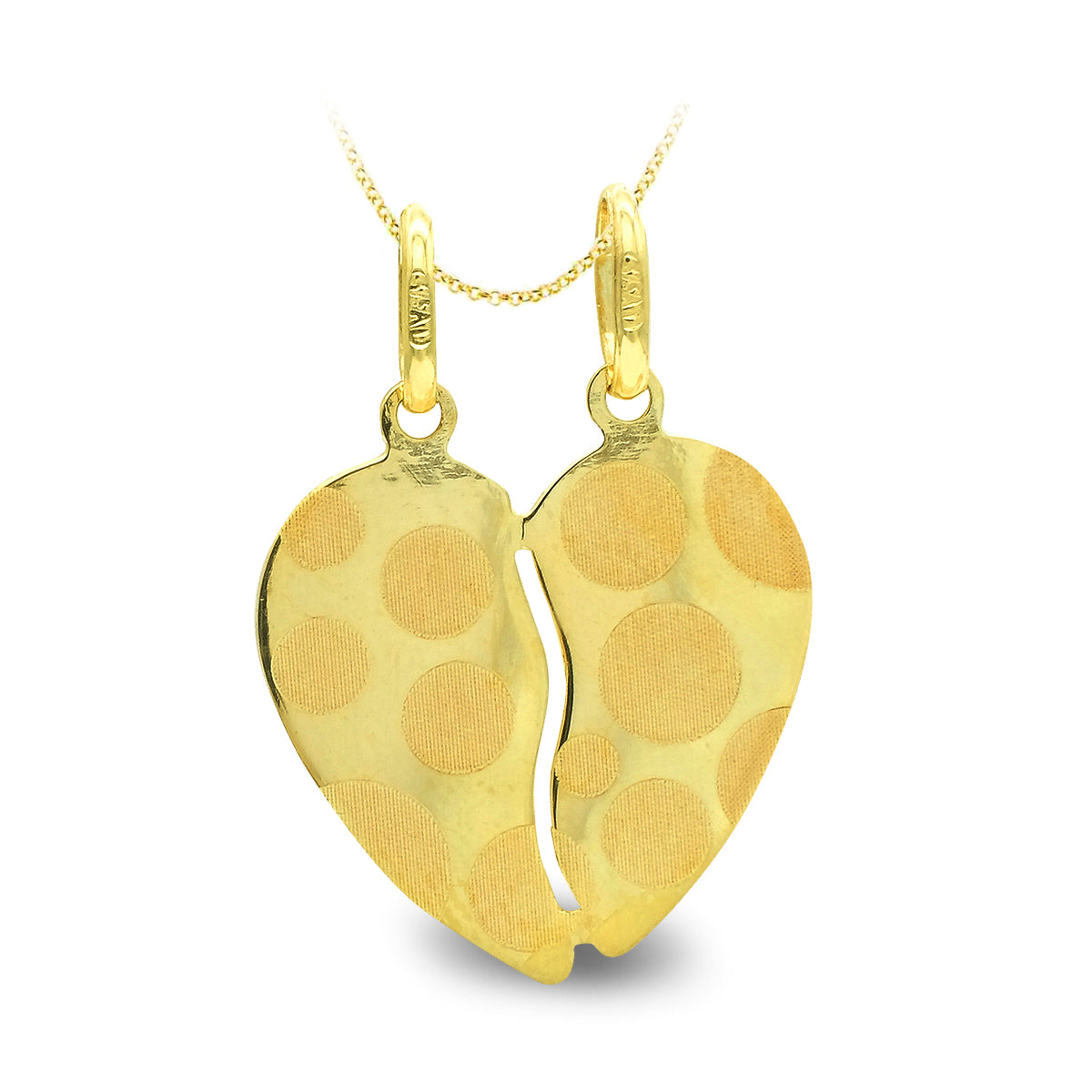 Pendentif Patch Coeur Polka Polka Or Jaune 9K 17X15 mm