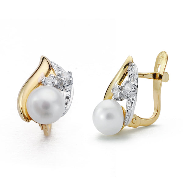 Pendientes Bicolor 9K. 11X7mm