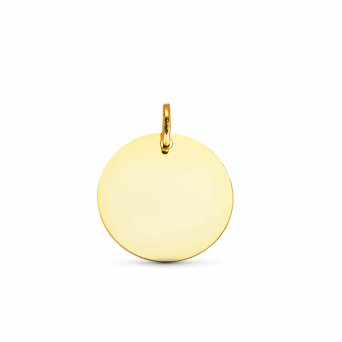 Pendentif Disque Lisse 18K Brillant 18 mm