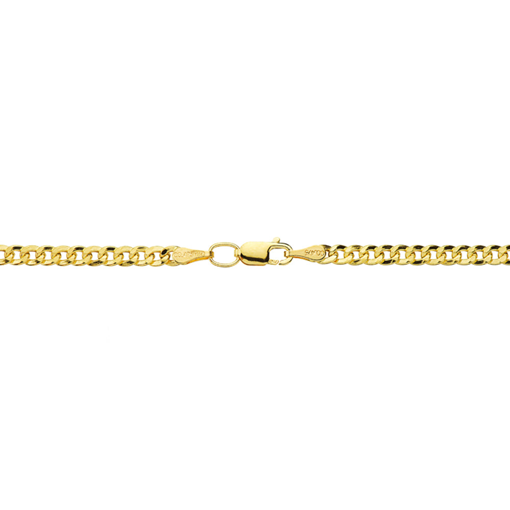 Catena a Punta Cava in Oro Giallo 9K Larghezza: 3 mm Lunghezza: 60 Cm