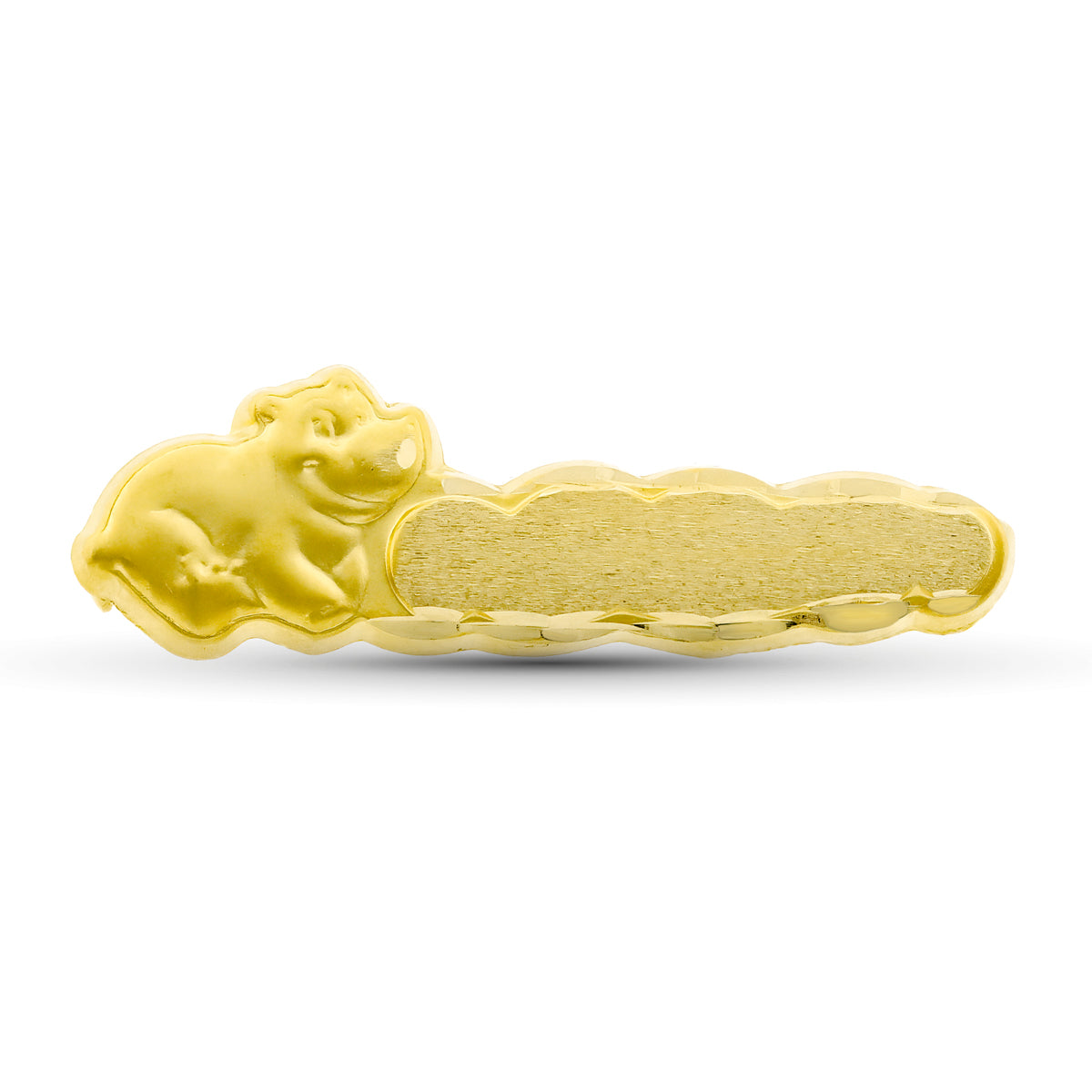 9K Épingle de Bébé Hippo en Or Jaune 28X9MM