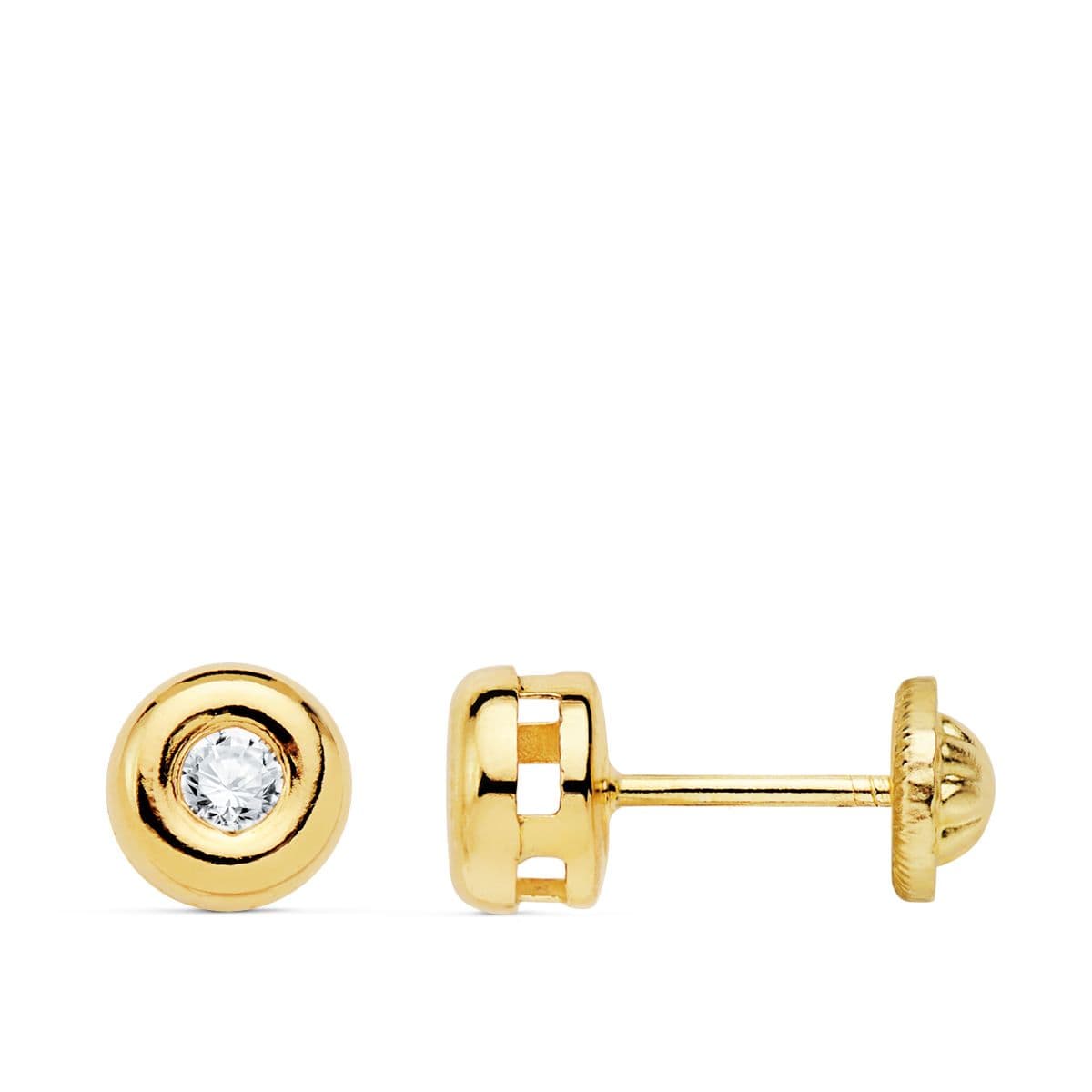 Boucles d'oreilles Chaton en Or Jaune 9K Diamants Lab 0.200 Cts Si-h Taille : 6.5 X 6.5 mm Fermeture à Vis