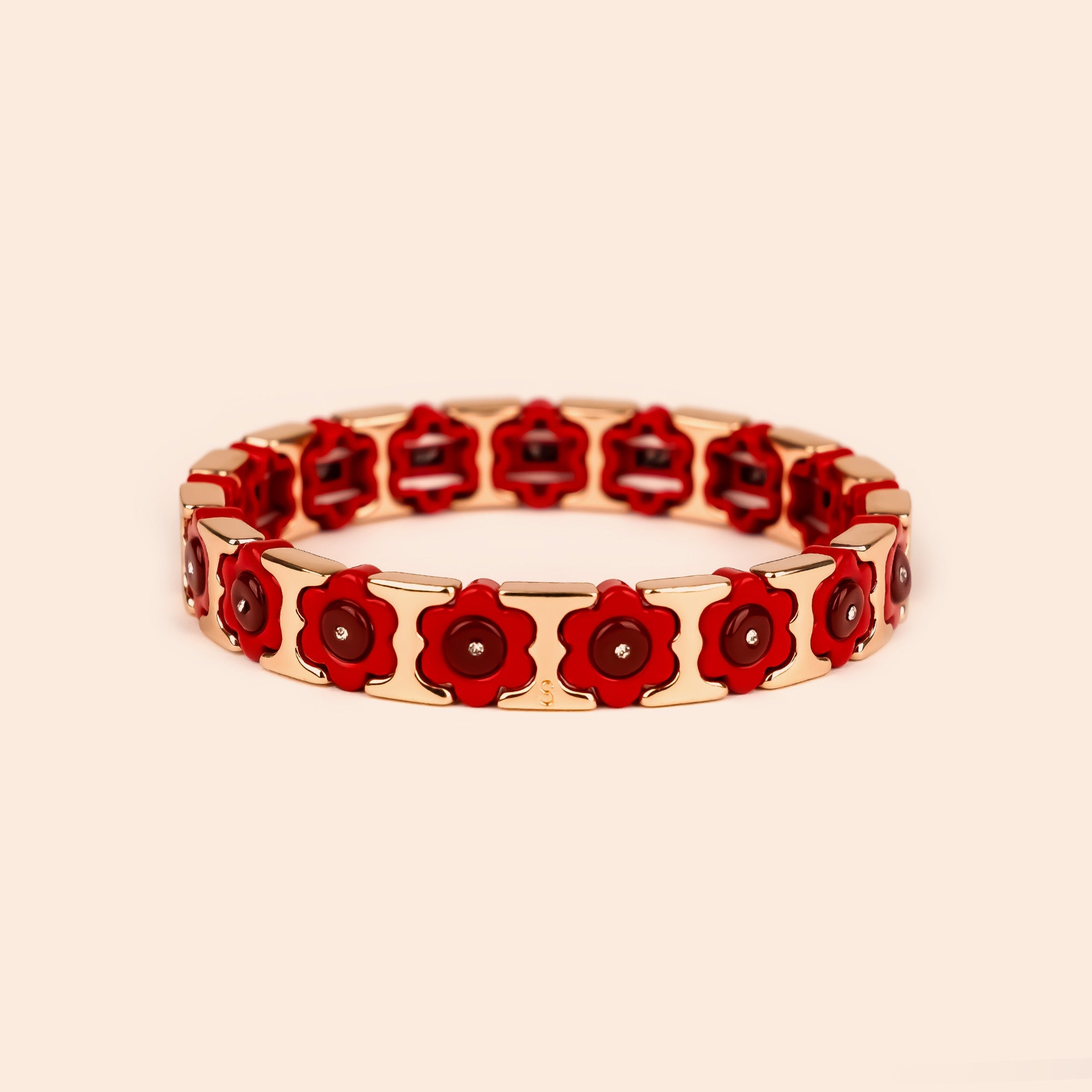 Coachella Rhinestone - Poppy & Red - Bracelet - Simone à Bordeaux