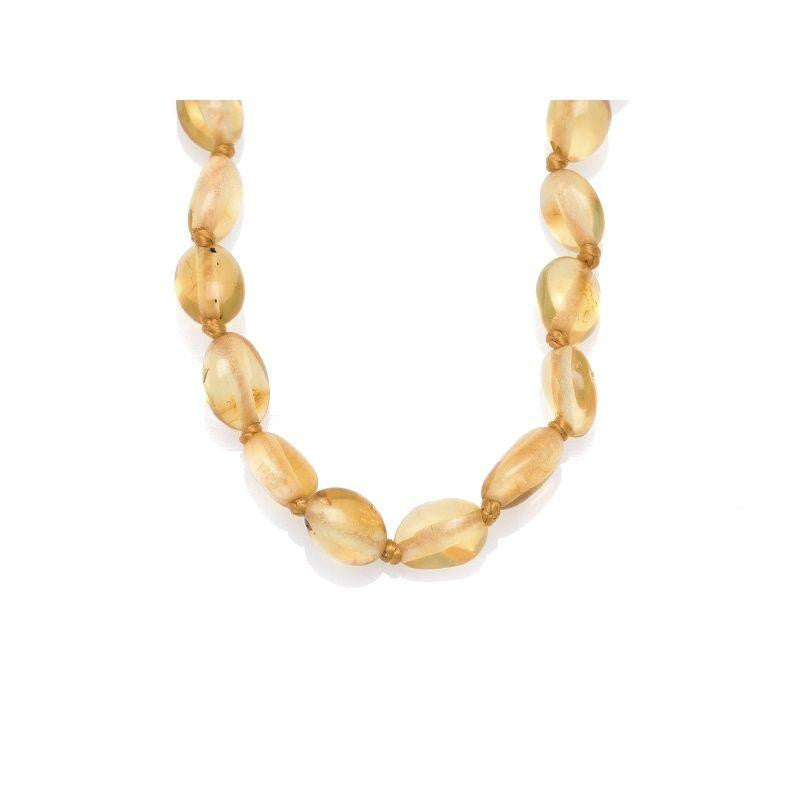 Ambre - Collier Bébé - Miel Olive - Taille Ovale