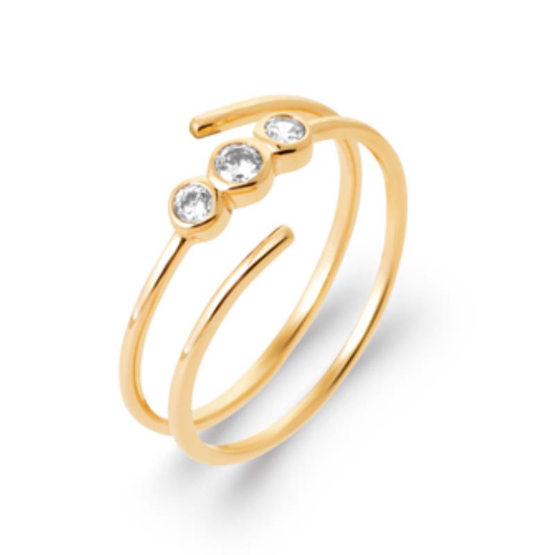 Bague Ouverte Trio – Plaqué Or | Azuline
