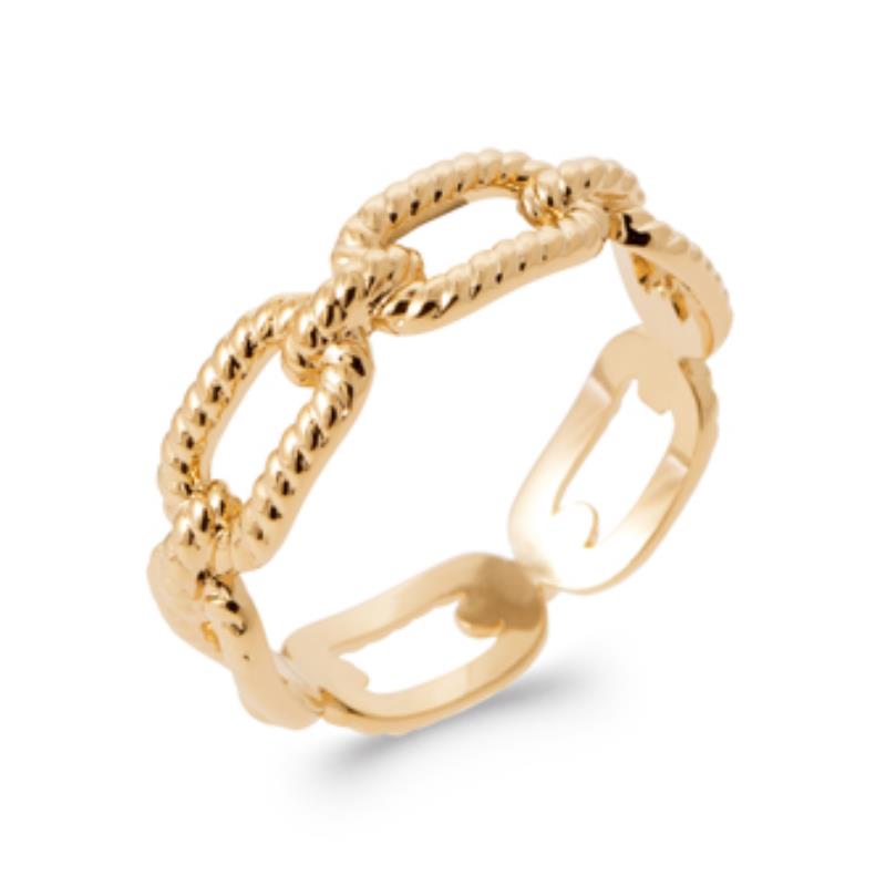 Anillo de Eslabones Retorcidos – Chapado en Oro | Azuline