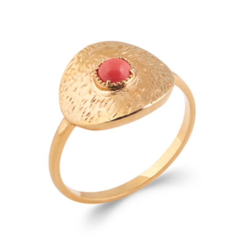 Hammered Oval Ring – Guldpläterad | Azulin