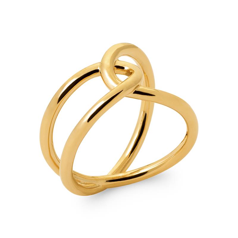 Anello con croce - Placcato in oro | Azuline