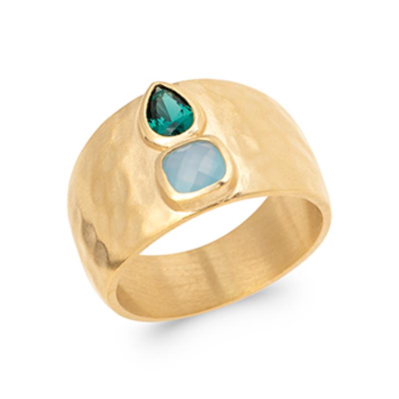 Anillo Martillado – Chapado en Oro | Azuline