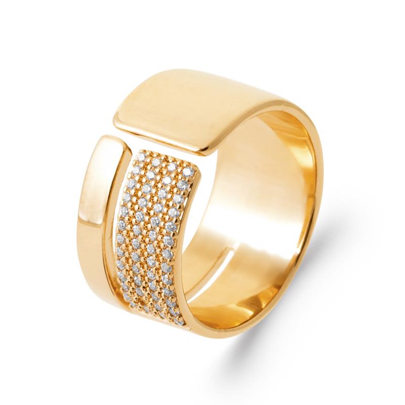 Pavé åben ring – forgyldt | Azulin