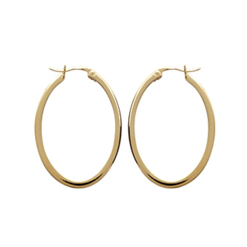 Oval Hoop Øreringe – Forgyldt | Azulin