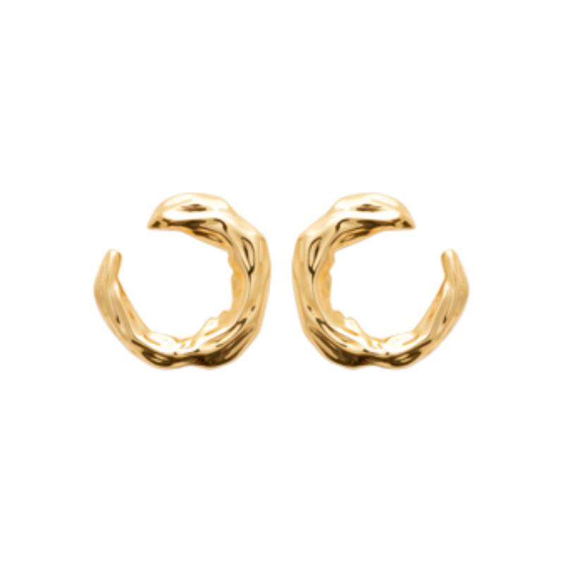 Wavy Hoop Øreringe – Forgyldt | Azulin