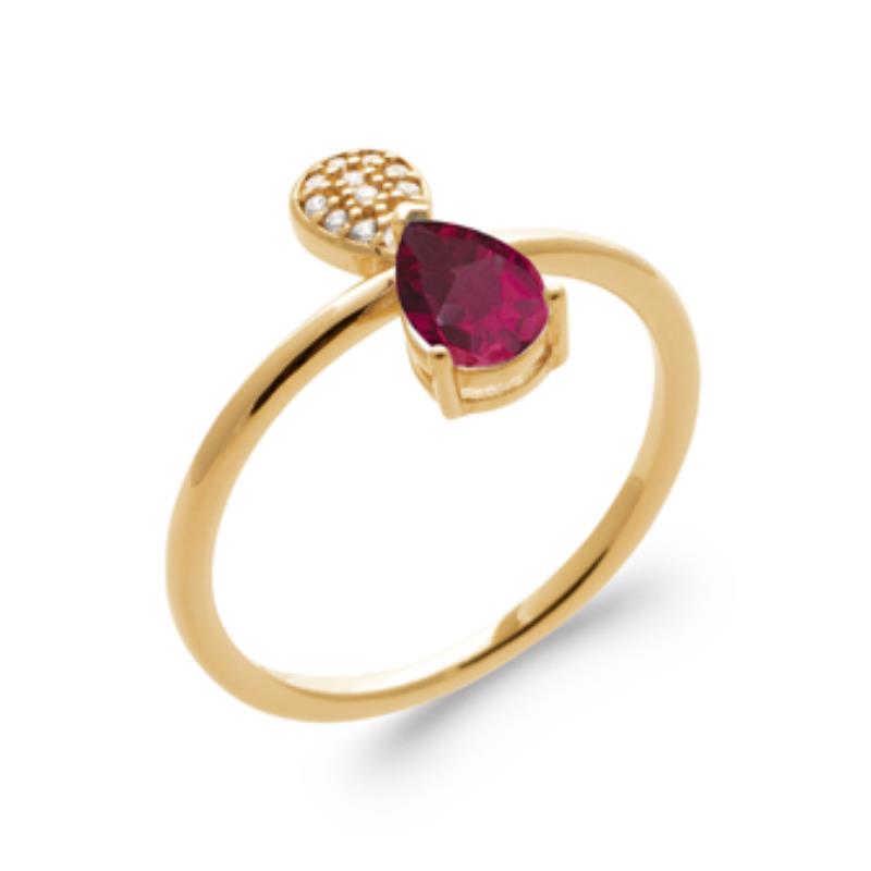 Anillo Gota de Círculo Abierto – Chapado en Oro | Azuline