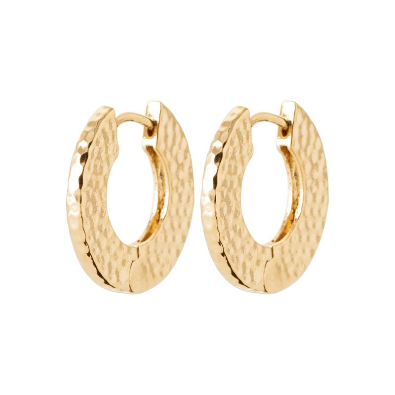 Hammered Hoop Øreringe – Forgyldt | Azulin