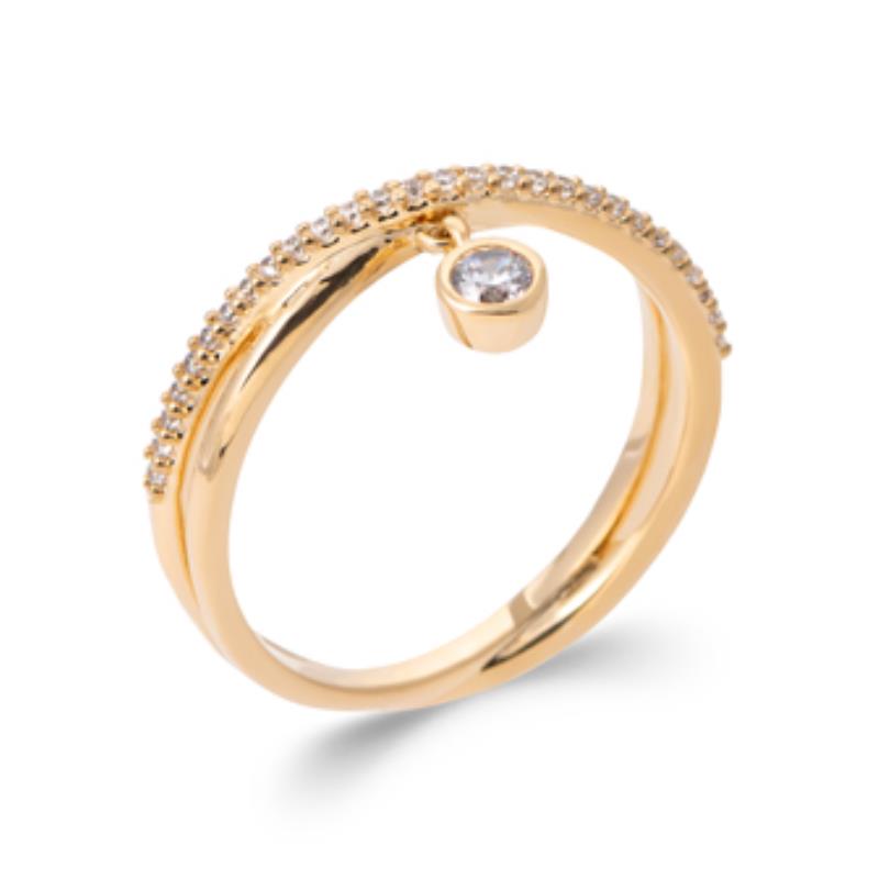 Double Hoop Ring – Guldpläterad | Azulin