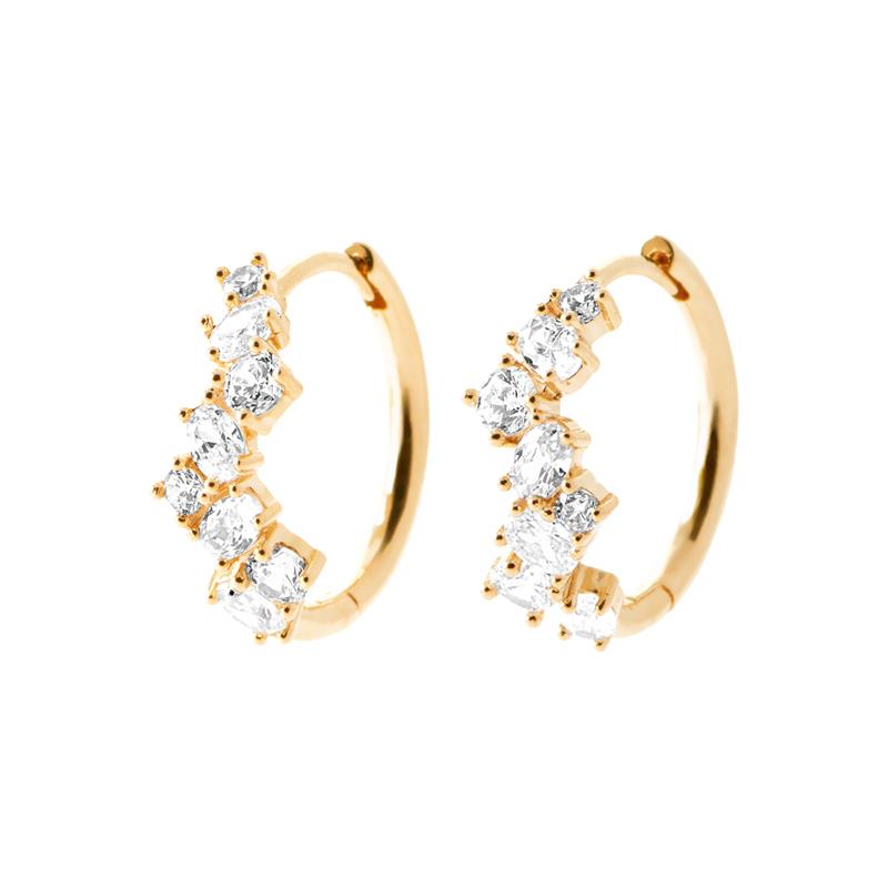 Pavé Hoop fülbevaló – aranyozott | Azulin