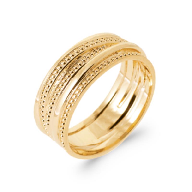 Texturerad ring – guldpläterad | Azulin