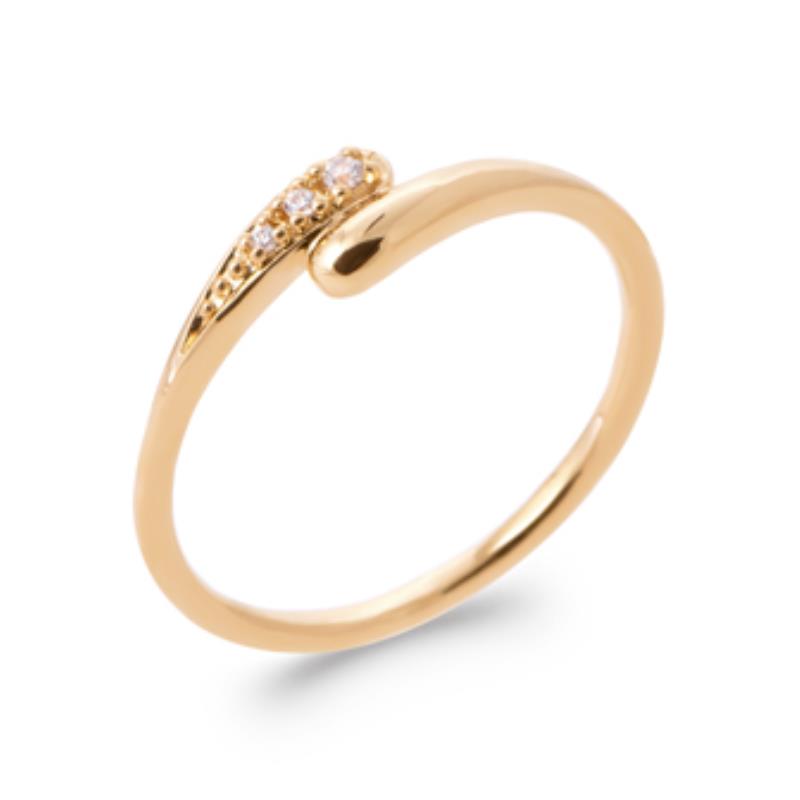 Bague Ouverte Pavée – Plaqué Or | Azuline