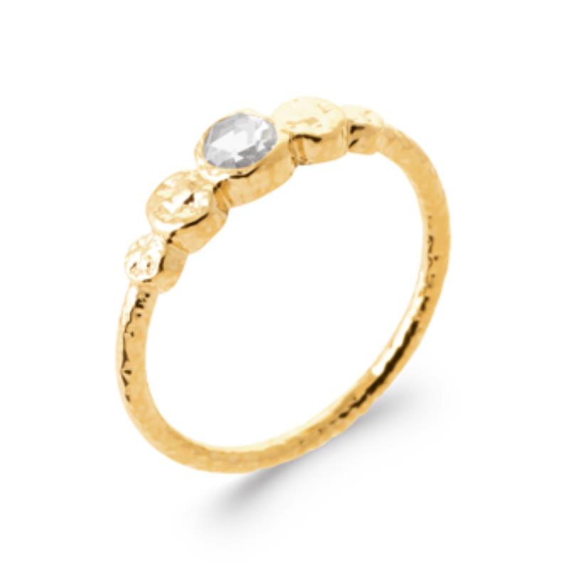 Gehamerde ring – verguld | Azulin
