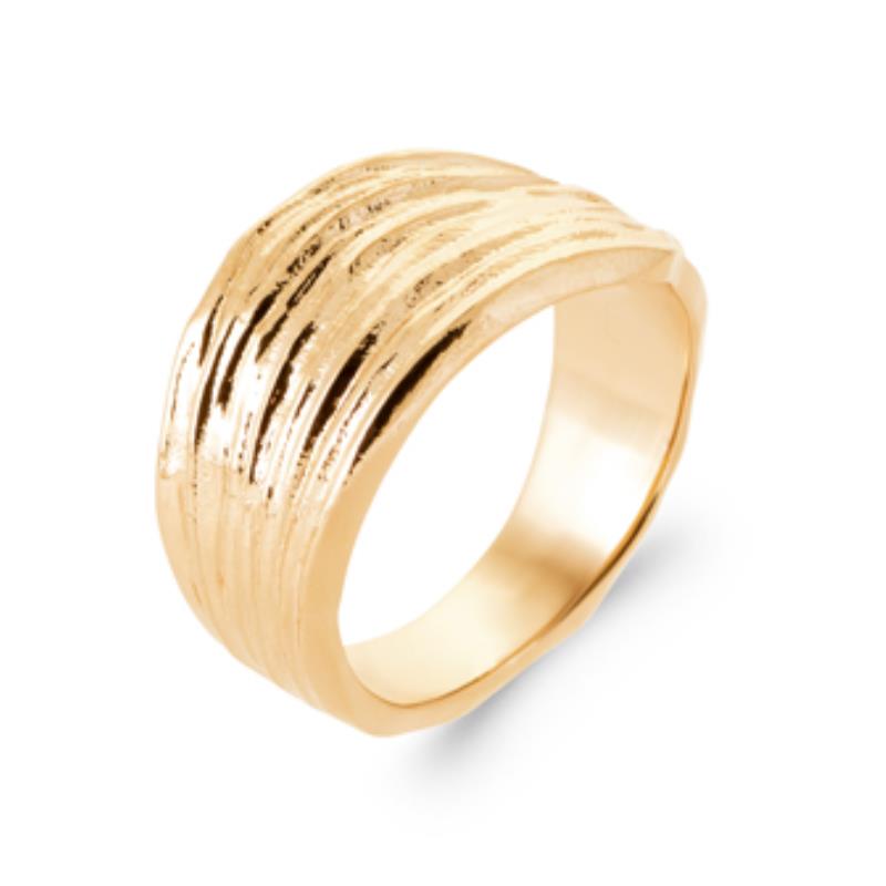 Teksturert ring – Gullbelagt | Azulin