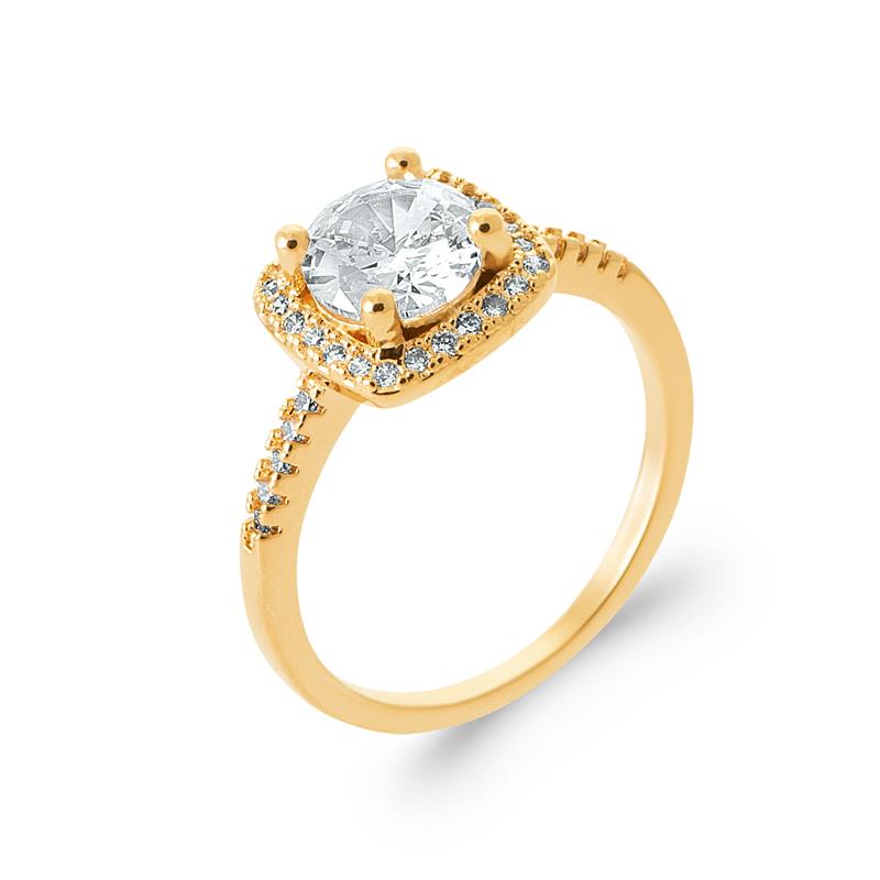 Vierkante ring – verguld | Azulin