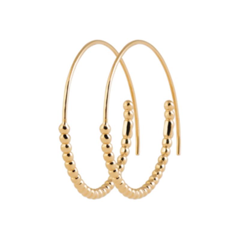 Beaded Hoop Øreringe – Forgyldt | Azulin