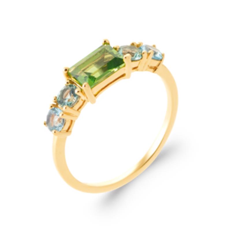 Rechteckiger Ring – vergoldet | Azuline