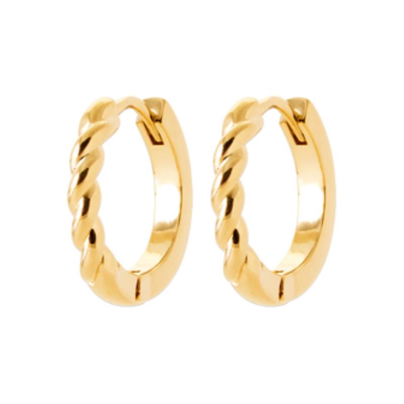 Twisted Hoop Earrings – Επιχρυσωμένο | Azulin