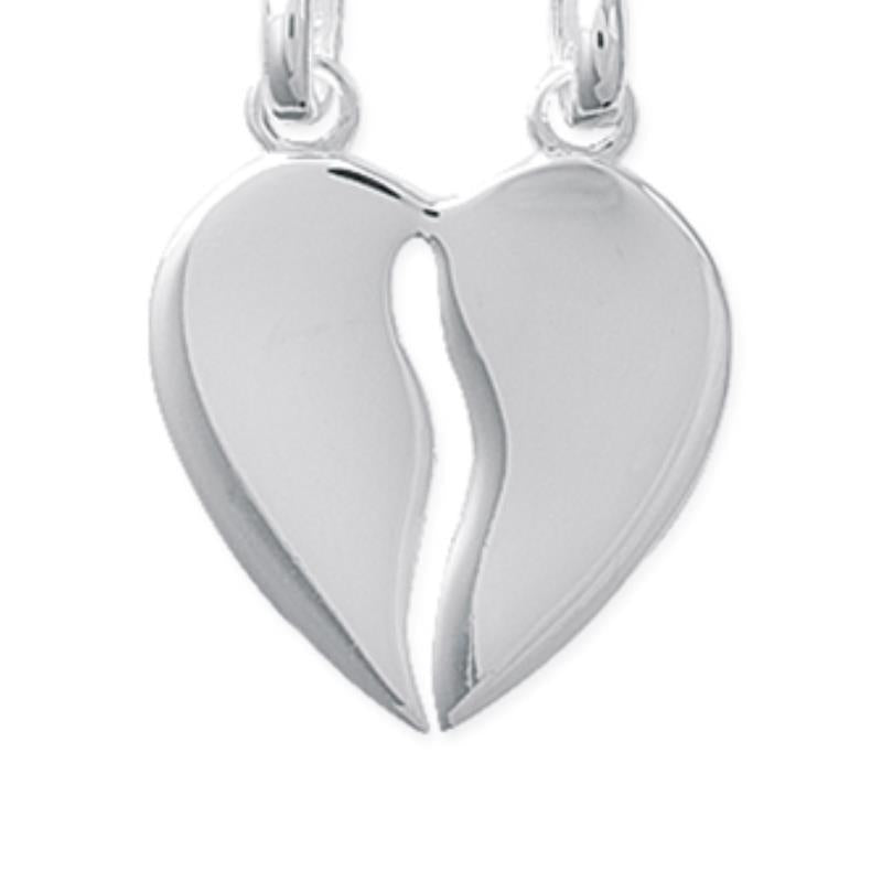 Split Heart Pendant – Sølv | Azulin