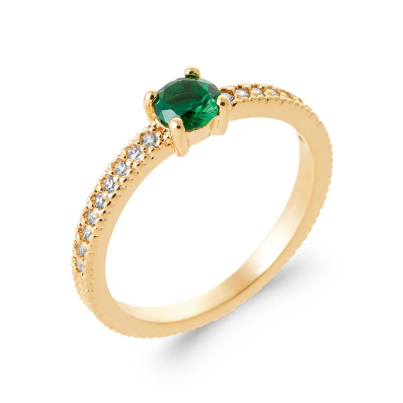 Anillo Pavé Redondo – Chapado en Oro | Azuline