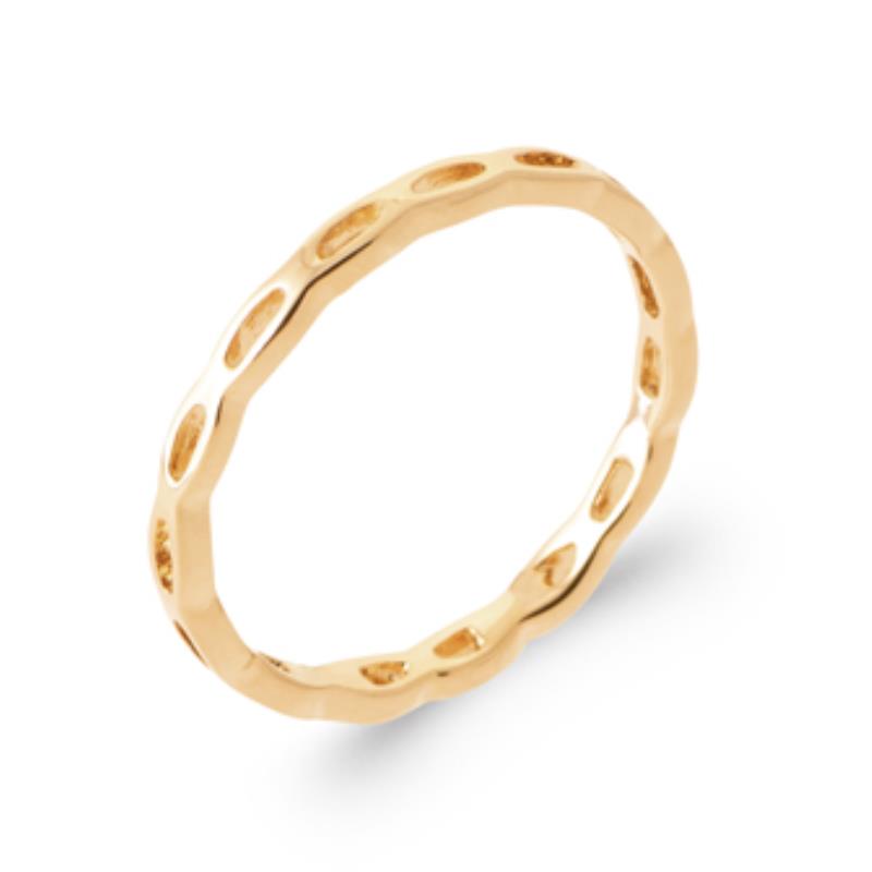 Gehamerde ring – verguld | Azulin