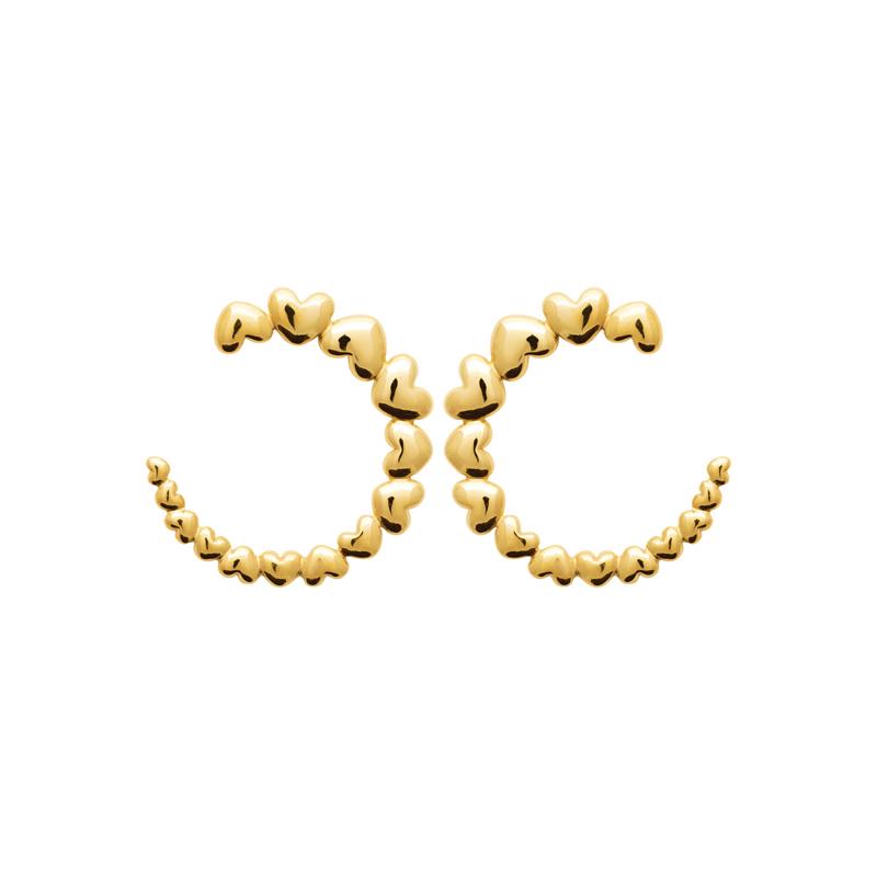 Pendientes Aro Corazón – Acero Dorado | Azuline