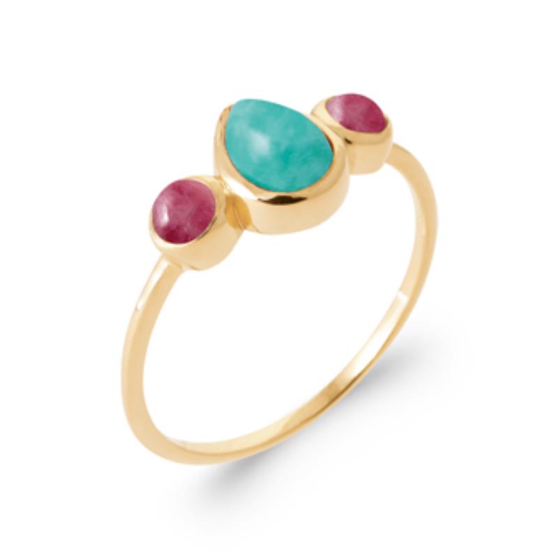 Drop and Round Ring – Aranyozott | Azulin