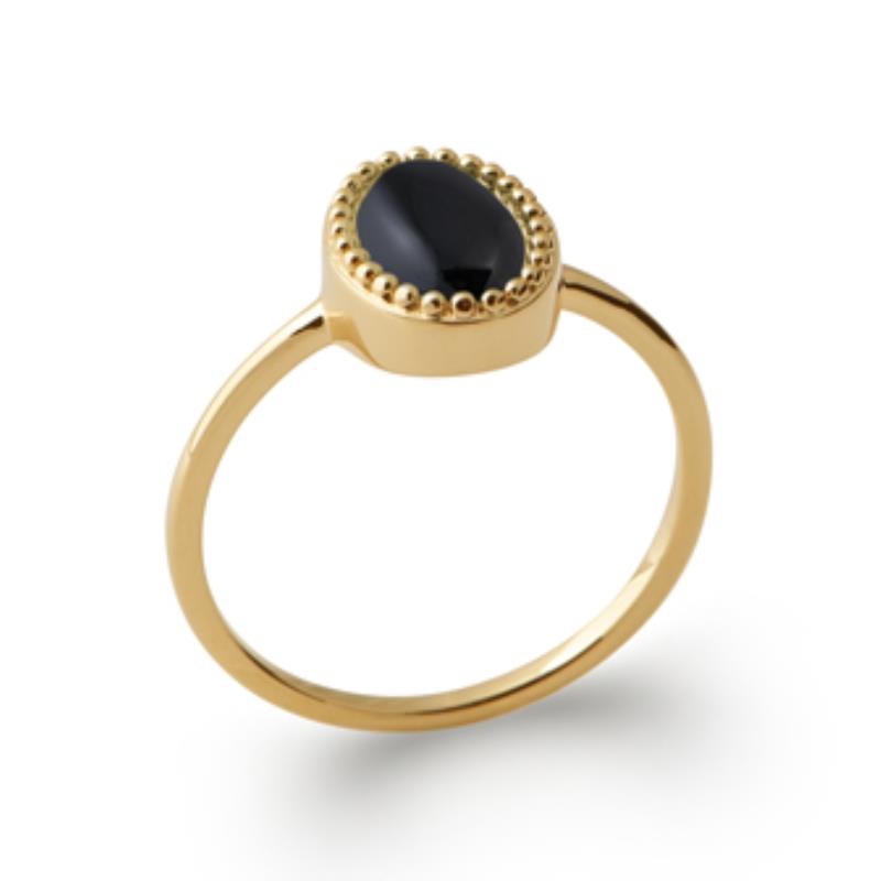 Anillo de cuentas ovaladas – Chapado en oro | Azuline